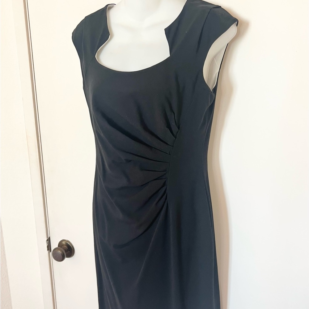 Calvin Klein Black Sheath Dress | Cap Sleeve | Classic Career + Cocktail Staple